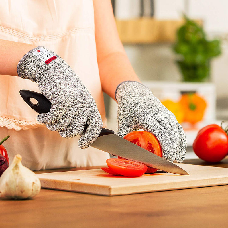 NoCry Cut Resistant Gloves - Ambidextrous, Food Grade, High Performance Level 5 Protection Medium Original