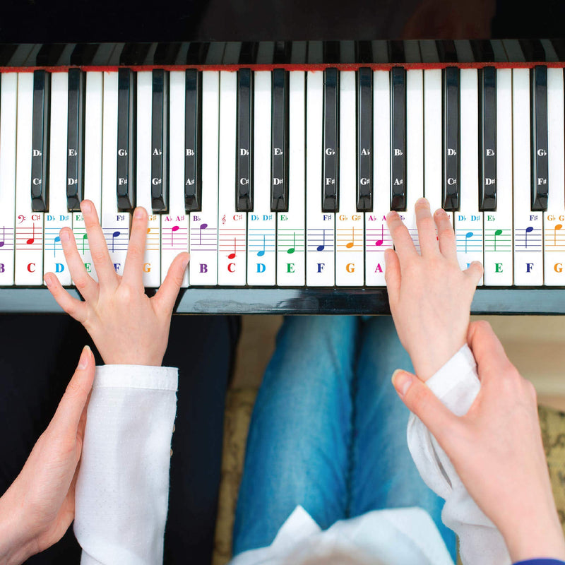 [AUSTRALIA] - QMG Piano Stickers for Keys,Colorful Piano Keyboard Stickers for 49/61/ 76/88 Key Keyboard White and Black Keys, Removable, Kids Learning Piano, No Residue Leaves 