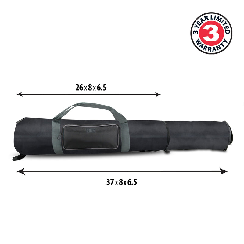 USA Gear Padded Tripod Case Bag - Holds Tripods from 21 to 35 inches - Adjustable Size Extension, Storage Pocket and Shoulder Strap for Professional Camera Accessories and Photo Carrying Needs Black and Grey