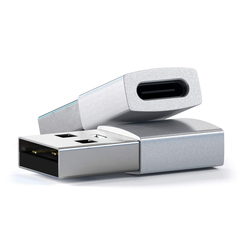 Satechi Type-A to Type-C Adapter Converter - USB-A Male to USB-C Female - Compatible with iMac, MacBook Pro/MacBook, Laptops, PC, Computers and More (Silver) Silver