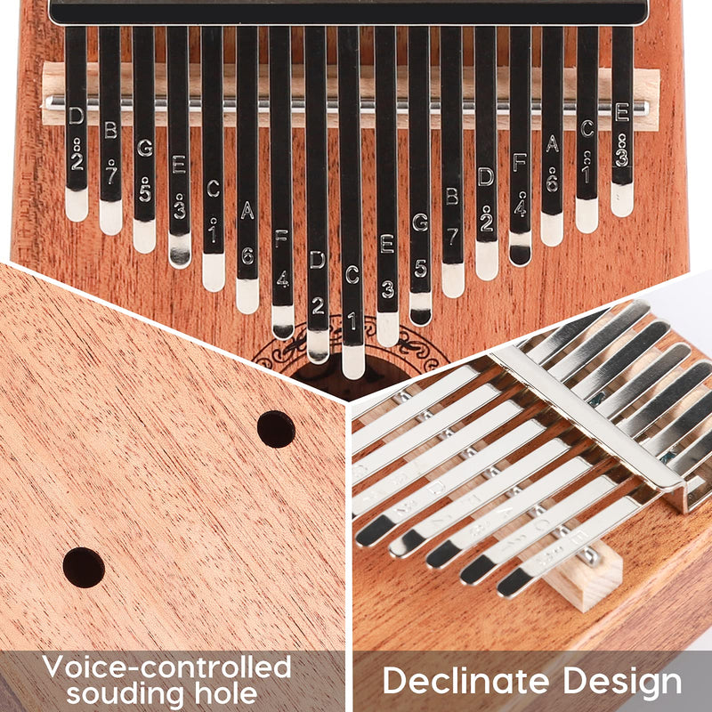 JDR Kalimba Thumb Piano 17 Keys,Portable Finger Piano mbira Instruments Gifts for Kids and Adults Beginners