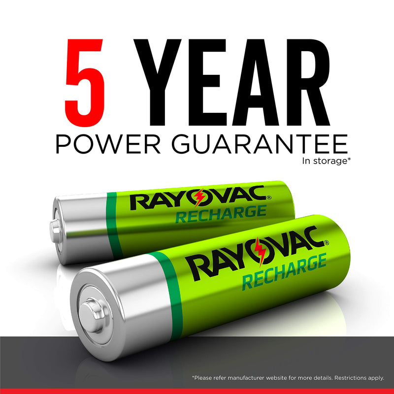 Rayovac Rechargeable AA Batteries, Rechargeable Double A Batteries (4 Count) AA 4 Count