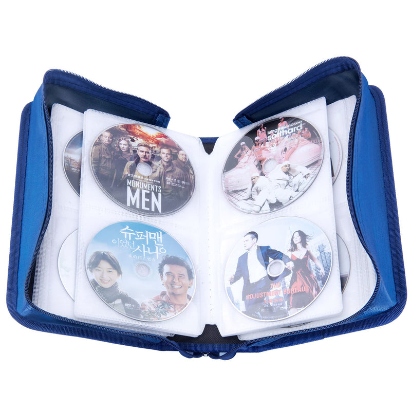 [AUSTRALIA] - Bivisen CD/DVD Case Holder, 128 Capacity CD VCD Media Wallet, Storage, Holder, Booklet, Organizer (Blue) Blue 
