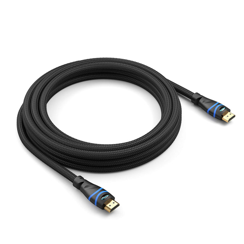 BlueRigger 4K HDMI Cable (15 Feet, Black,4K 60Hz, High Speed, Nylon Braided) 15 feet