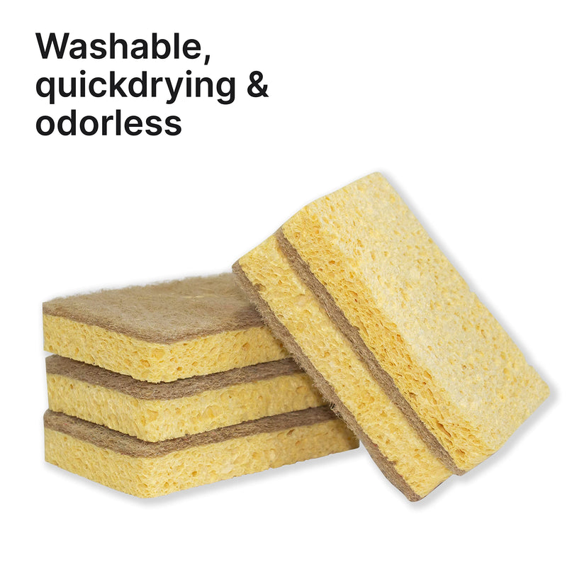 Vove | Premium Natural Kitchen Sponge | Non Scratch | Long Lasting | Plastic Free | Compostable Sponge Kitchen | Natural Fiber | Eco-Friendly | Biodegradable | (10 Pack) 10 pack