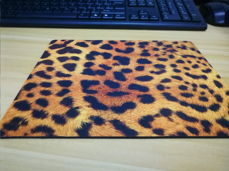 Progrian Animal Print Leopard Custom Mouse Pad Office Mouse Mat Keyboard Pad Waterproof Material Non-Slip Personalized Mouse pad
