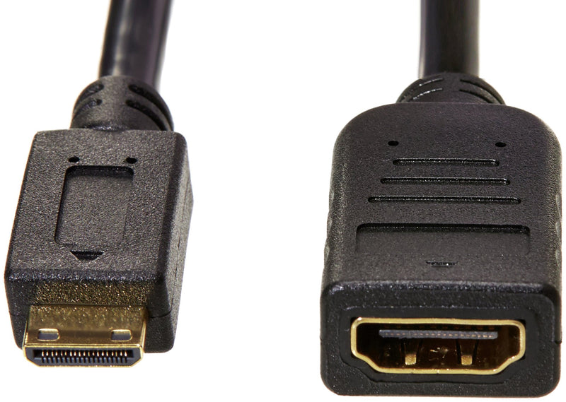 Amazon Basics Mini HDMI Male to HDMI Female Converter Adapter Cable - 6-Inch, 2-Pack