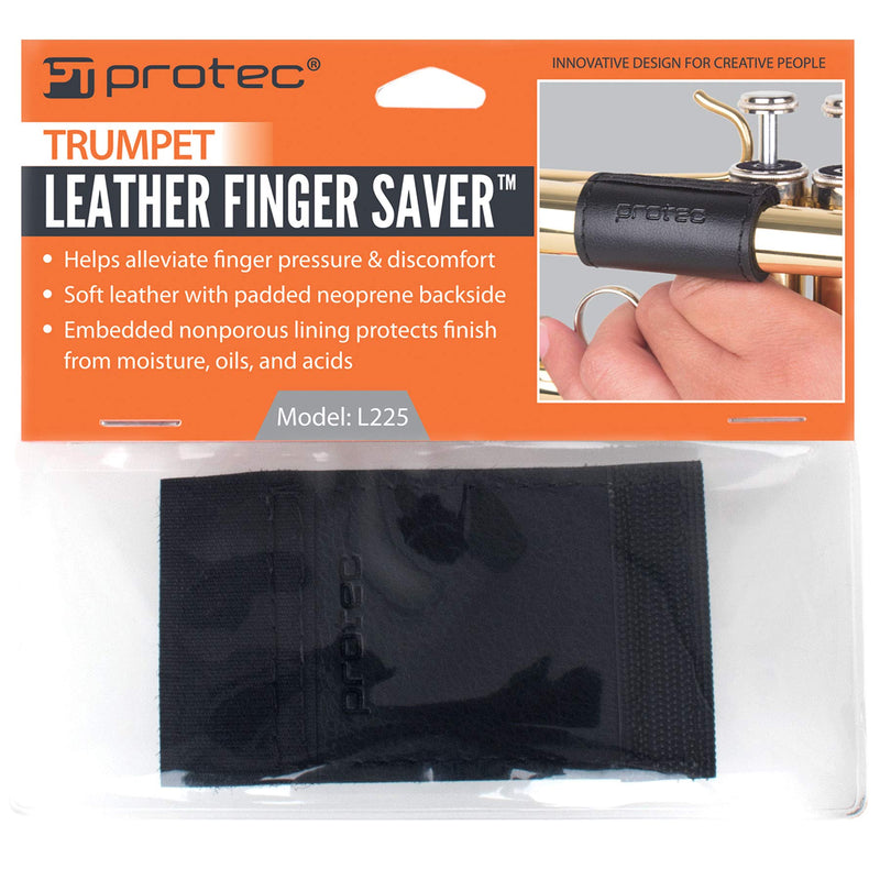 Pro Tec L225 Trumpet Padded Leather Finger Saver,Black