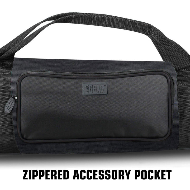 USA Gear Padded Tripod Case Bag - Holds Tripods from 21 to 35 inches - Adjustable Size Extension, Storage Pocket and Shoulder Strap for Professional Camera Accessories and Photo Carrying Needs (Black) Black