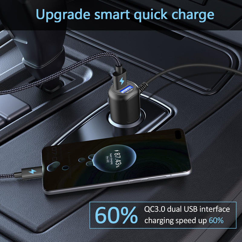 Radar Detector Power Cord,for Uniden Escort Valentine Beltronics Passport Cobra Whistler etc Radar Detector,Dual USB QC3.0 Quick Charger(6.5FT) (DC3.5) DC3.5