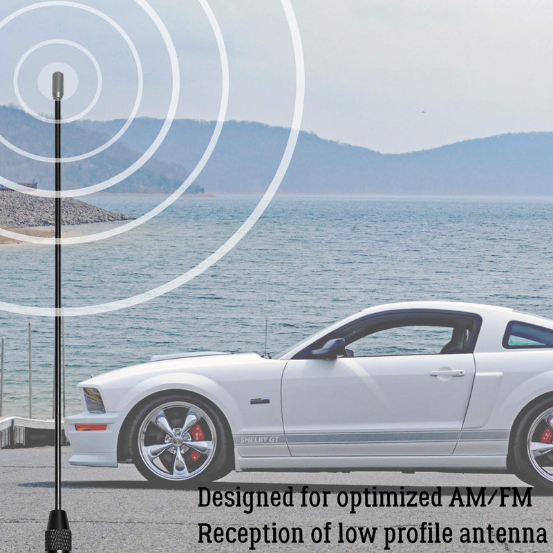 KSaAuto Antenna Compatible with 1979-2009 Ford Mustang GT V6 | 8 Inches Premium Metal Antenna Mast Replacement | Designed for Optimized FM/AM Radio Reception