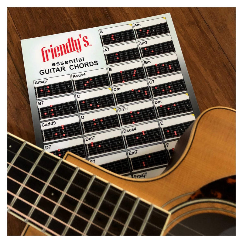 Guitar Chord Chart ~The Most Common Chords, Durable Laminated Low-Glare, Easy Chord Chart For Guitar