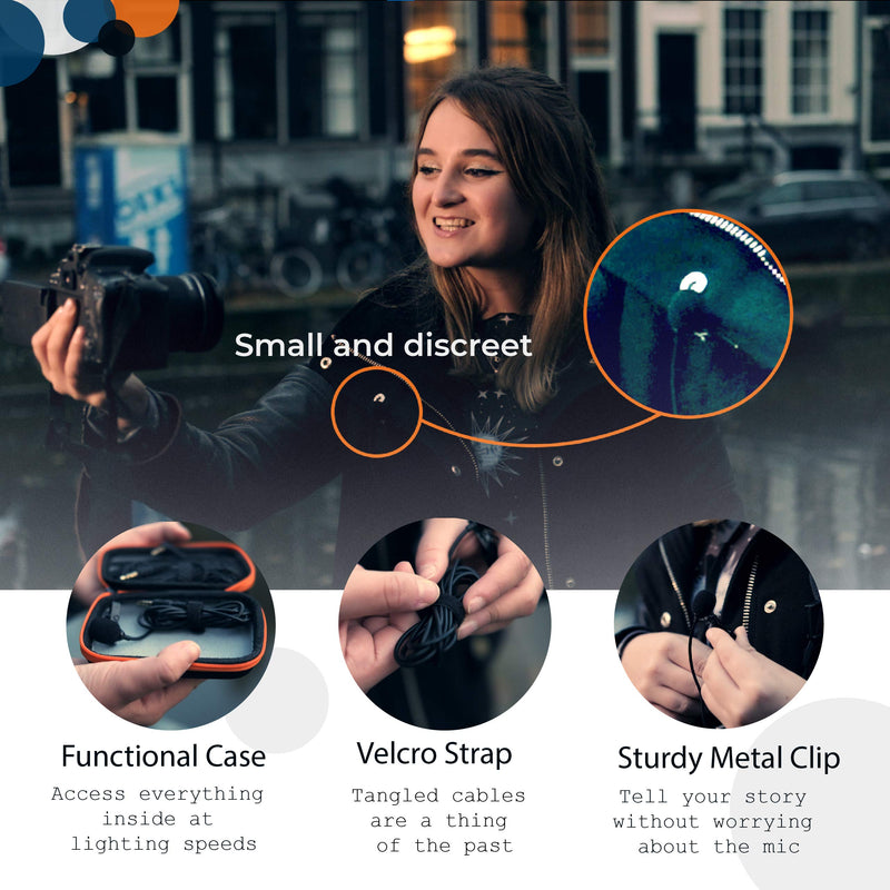 [AUSTRALIA] - TROYS Professional Omnidirectional Lavalier Lapel Microphone - Condenser Lav Mic for Recording Podcast/Vlogging/Interview/Audio/Video/YouTube - Compatible with iPhone/Android/Tablet/DSLR 