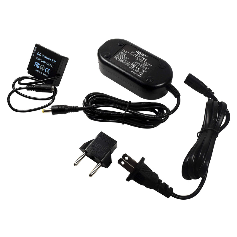 HQRP Kit AC Power Adapter and DC Coupler Compatible with Panasonic Lumix DMC-GX9, GF6, GF5, GF3, S6, GX7 Mark ii, ZS60, GX85CGK, GX80, GX85, ZS110, TZ100 Camera, Replace BLE9 BLG10 Battery