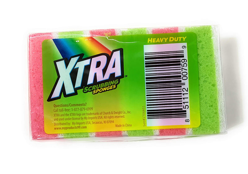 Xtra Scrubbing Sponges - Heavy Duty - Extra Thick 6PC's (3 Pack)