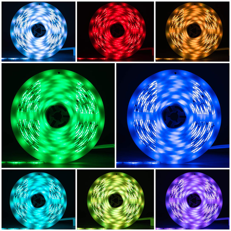 [AUSTRALIA] - 16.4ft RGB Flexible Strip Lights,Color Changing 150 Units SMD 5050 12V Waterproof Tape Lights,LED Lights for Bedroom,TV Back Light, Kitchen,Used for Light Bar Replacement,NO Power Adapter 