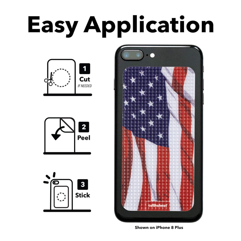 cellhelmet TACKBACKS | Universal Non-Slip Phone Grip, Device Grip Tape | Phone - XL (2.5" x 5") | Patriotic USA Flag Case Cover | Protective Phone Back American Flag