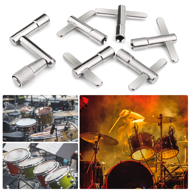 6PCS Drum Key with Continuous Motion Speed Key & Standard Tuning Key