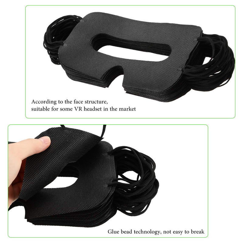 150 Pack Disposable Mask Non-Woven Sanitary Eye Mask White Eye Mask Cover Compatible with Headset H-T-C Vive Virtual Reality Headset?Black