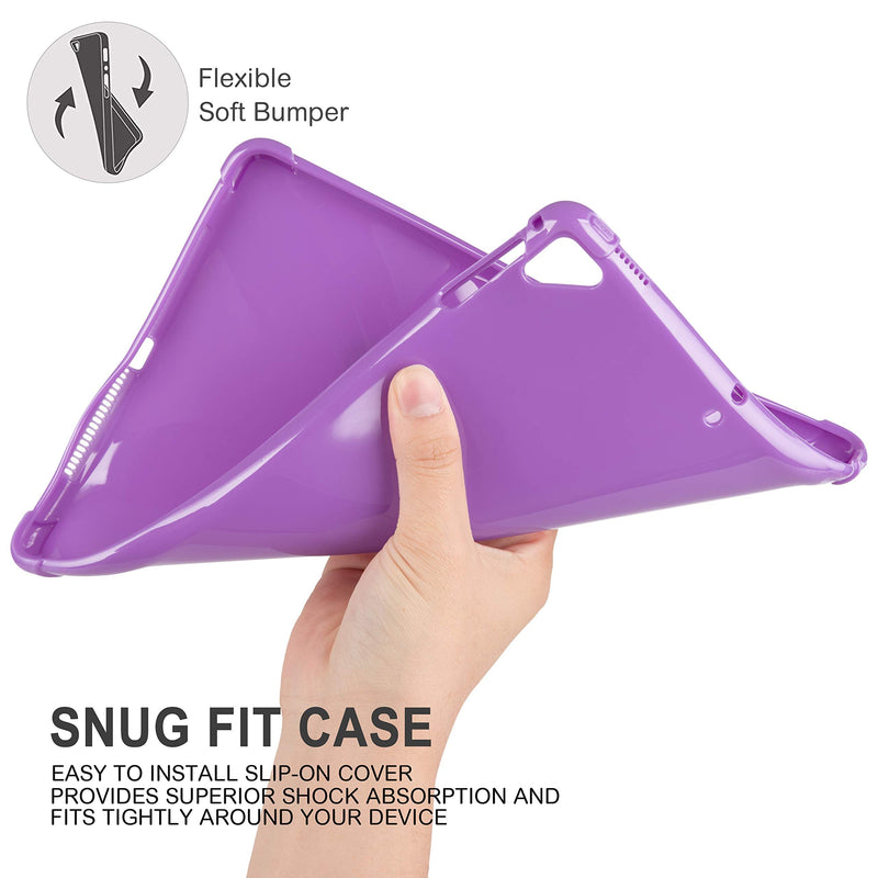 KIQ iPad 9.7 5th 6th Gen Case, TPU Skin Protection Anti Slip Lightweight Cover for Apple iPad 9.7 2017/2018 5th & 6th Generation [Purple] TPU Purple