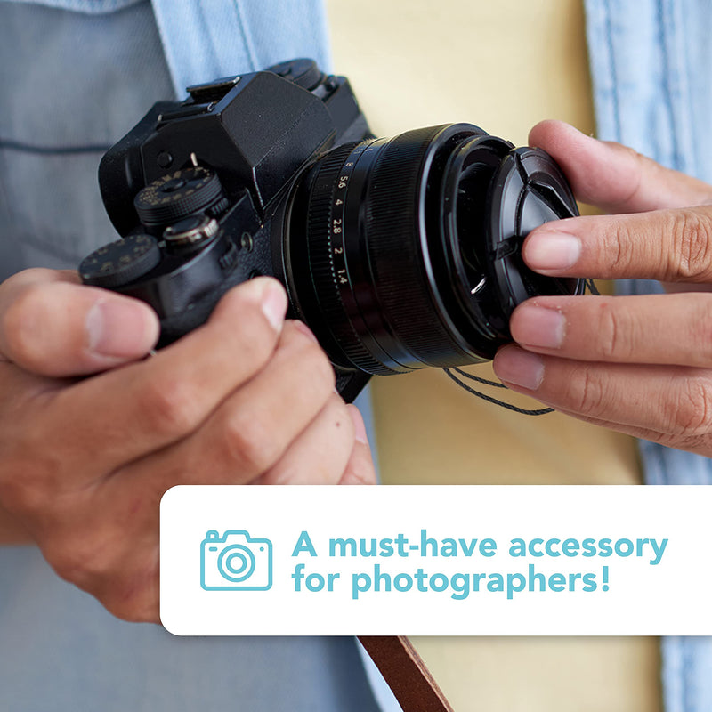 Foto&Tech Camera Lens Cap Keeper Holder with Elastic String Anti-Loss, Compatible with Canon Nikon Sony Panasonic Fujifilm Pentax Sigma DSLR SLR Evil Mirrorless Cameras Video Cameras (10 Pack) 10 Pack