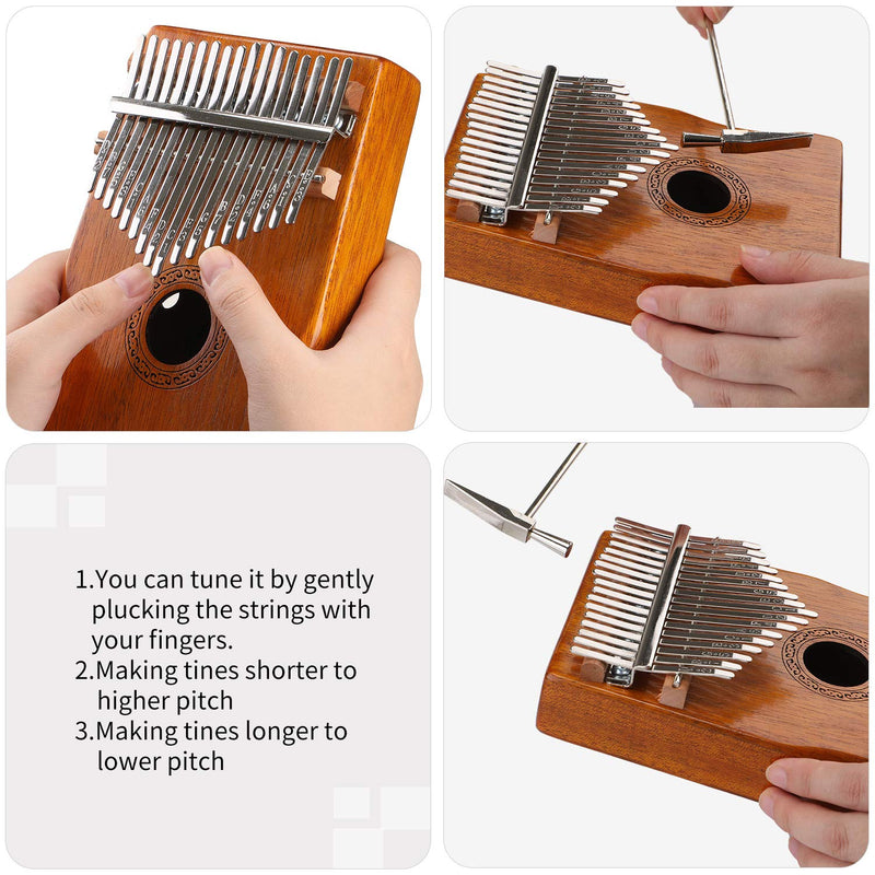 Kalimba 17 Keys Thumb Piano with Asmuse Songbook Tuning Hammer Carrying Bag Thumb Picks Cleaning Cloth Kalimba -B