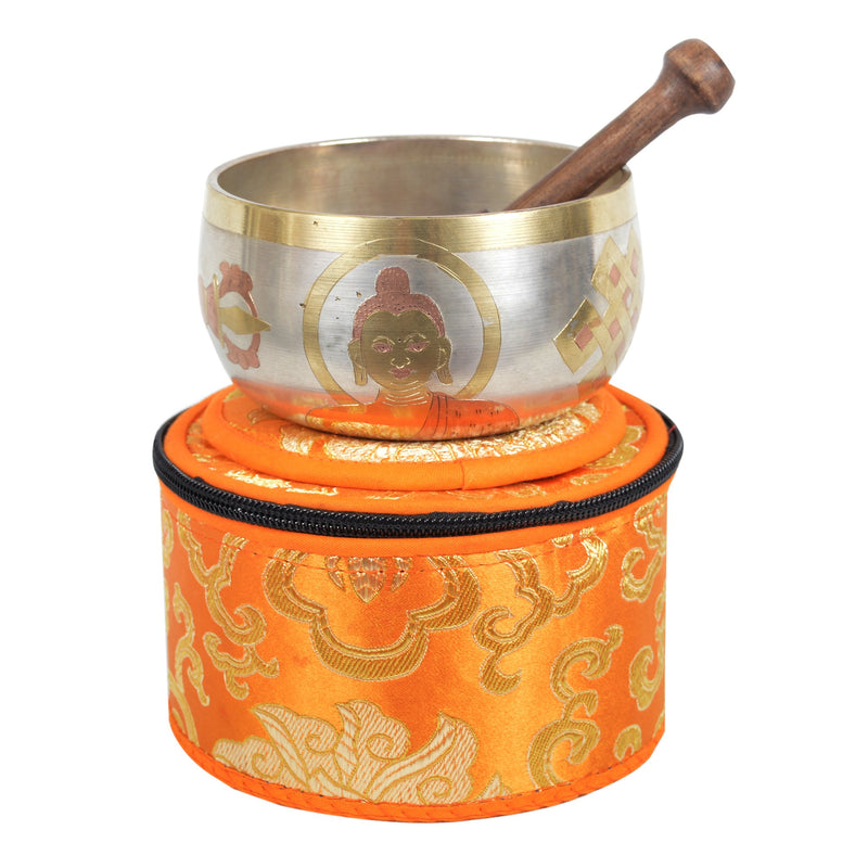 Tibetan Meditation Singing Bowl with Special Bajra Carving for Relaxation, Healing and Mindfulness (KTS-SING1027)