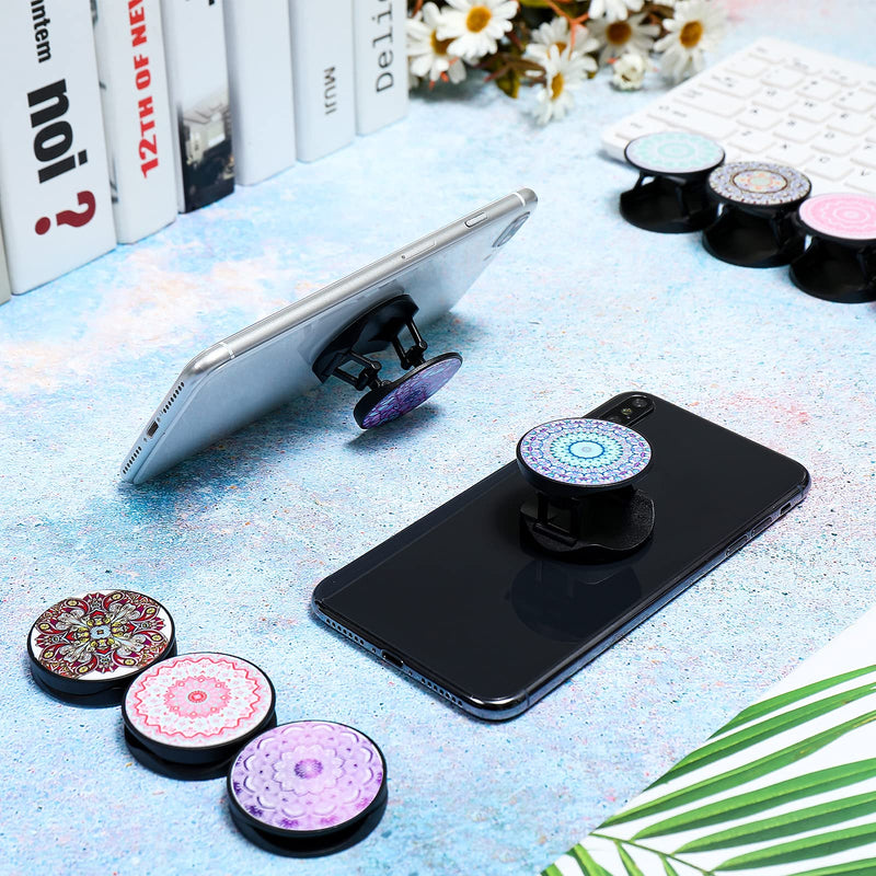 9 Pieces Phone Grip Holder Colorful Collapsible Phone Holder Self-Adhesive Sublimation Phone Holders for Smartphone and Tablets (Mandala Flower) Mandala Flower