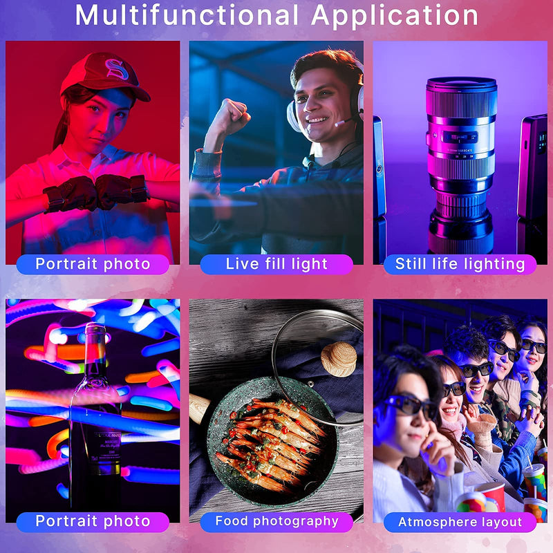 ULANZI VL120 RGB Video Light, Pocket LED On-Camera Video Lights, Built-in 3100mAh Rechargeable Battery, 360 Full Color 20 Light Effects, CRI≥95 2500-9000K LED Panels for Photography Vlogging black