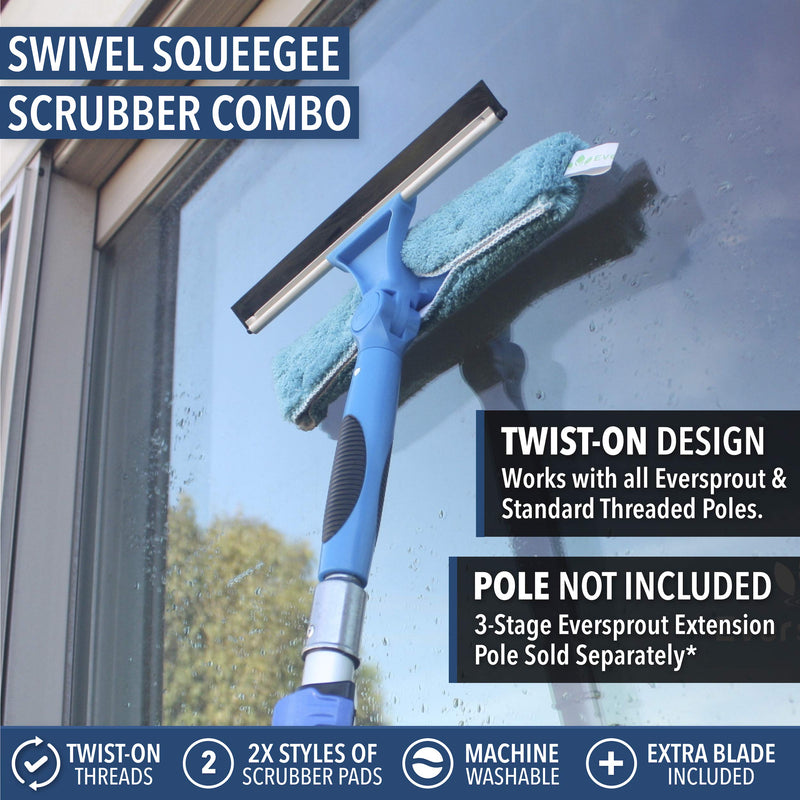 EVERSPROUT Swivel Squeegee with Extension Pole (Attachment Only - No Pole) Attachment Only - No Pole
