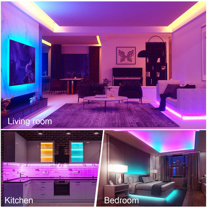 [AUSTRALIA] - LED Strip Lights 32.8ft, 1 Roll RGB Led Lights 5050 LEDs Rope Light Strip Kit with 44 Key Remote Control and 24V Power Supply LED Tiktok Lights for Bedroom, Room, Kitchen, Home Decor 