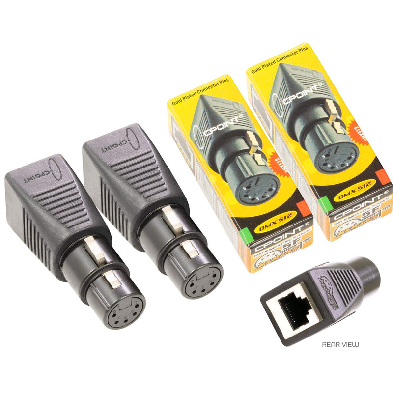 [AUSTRALIA] - 2 Pack - CPoint XLRJ45-5F 5 Pin XLR Female to RJ45 DMX Adaptors 