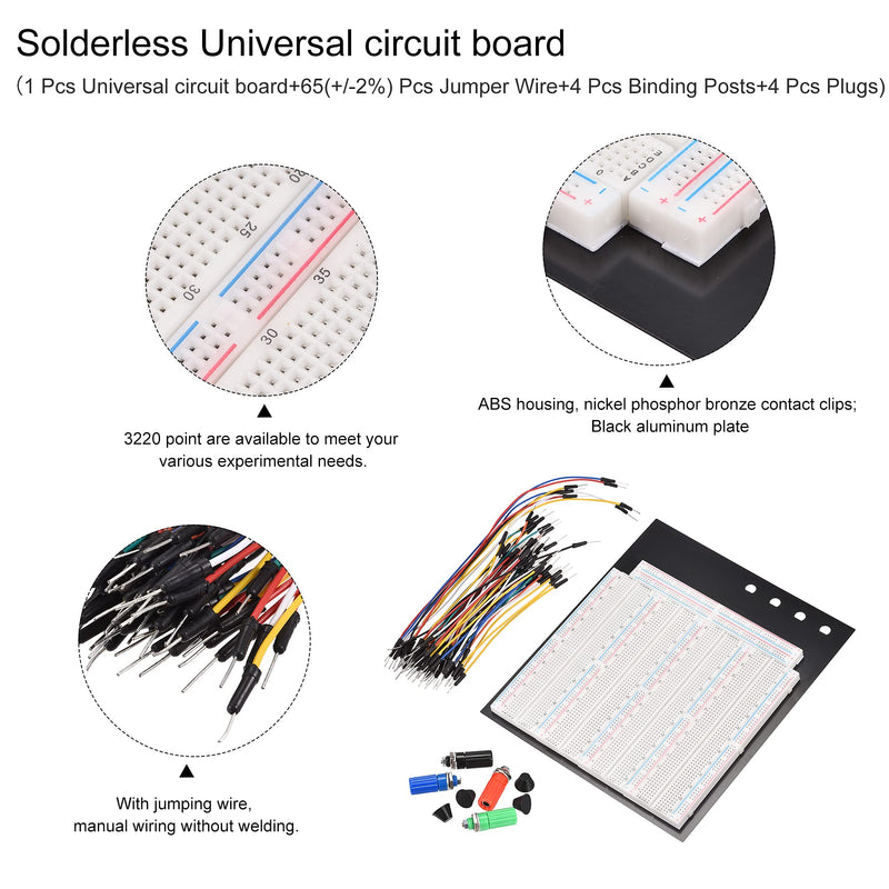 MECCANIXITY Breadboards Kit 3220 Point Solderless Breadboards Set for Proto Shield and Testing 1 Set