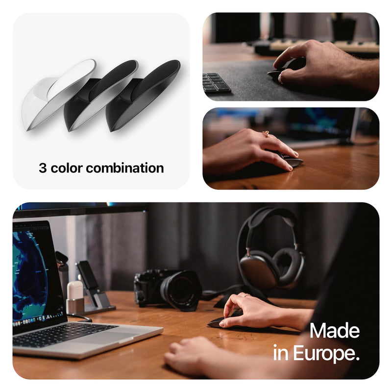 Solumics.Case - Ergonomic case for Apple Magic Mouse | for a More Ergonomic iMac Mouse (White/Silver) White/Silver