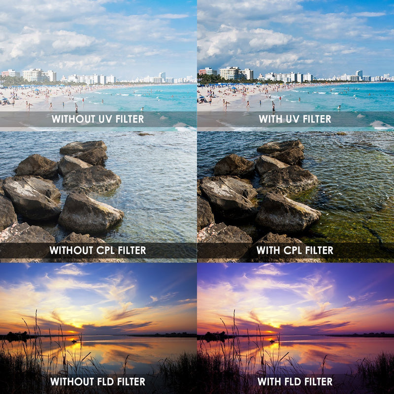 [AUSTRALIA] - 55mm and 58mm 14 Piece Filter Set Includes 3 PC Filter Kit (UV-CPL-FLD) and 4 PC Close Up Filter Set (+1+2+4+10) for Nikon D5600, D3400 DSLR Camera with Nikon 18-55mm f/3.5-5.6G VR and Nikon 70-300mm 