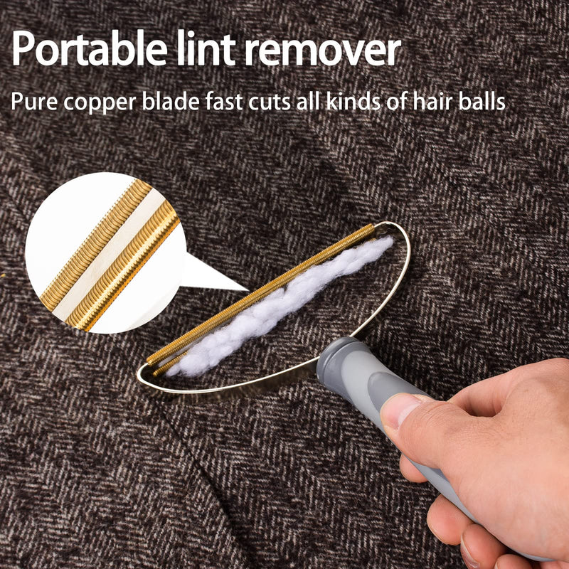 N/C Lint Cleaner Pro,Carpet Scraper ,Clothes Fuzz Shaver Hairball Quick Epilator Lint Remover Shaver Pet Hair from Clothing Furniture Blanket Couch Carpets-Portable Lint Remover(2PCS Gray)(B254)