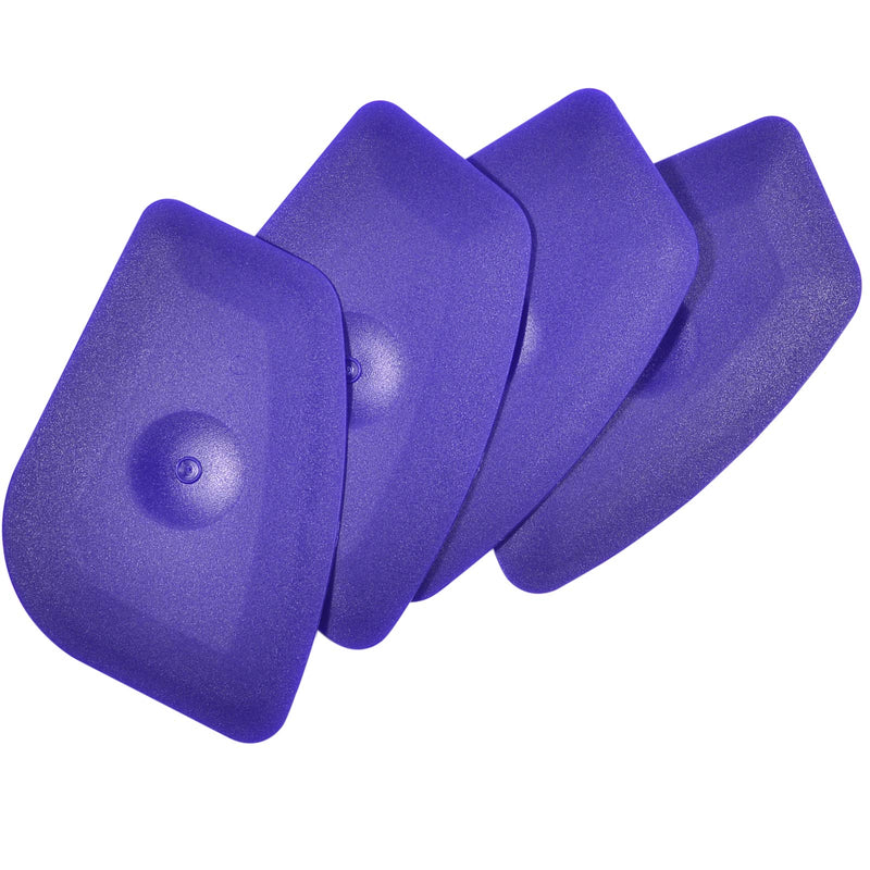 AHCHAY Small Handy Plastic Scraper Flexible Card Round Edge for Home Universal Cleaning Squeegee, Pack of 4
