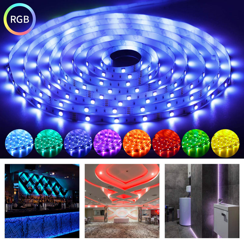 [AUSTRALIA] - OUSFOT Led Strip Lights Kit 5050 RGB Color Changing 16.4 Feet Flexible Led Light Strip SMD with 44-Keys Remote Control Rope Light for Bedroom Kitchen Bar Party Holiday Decoration Multicolor 