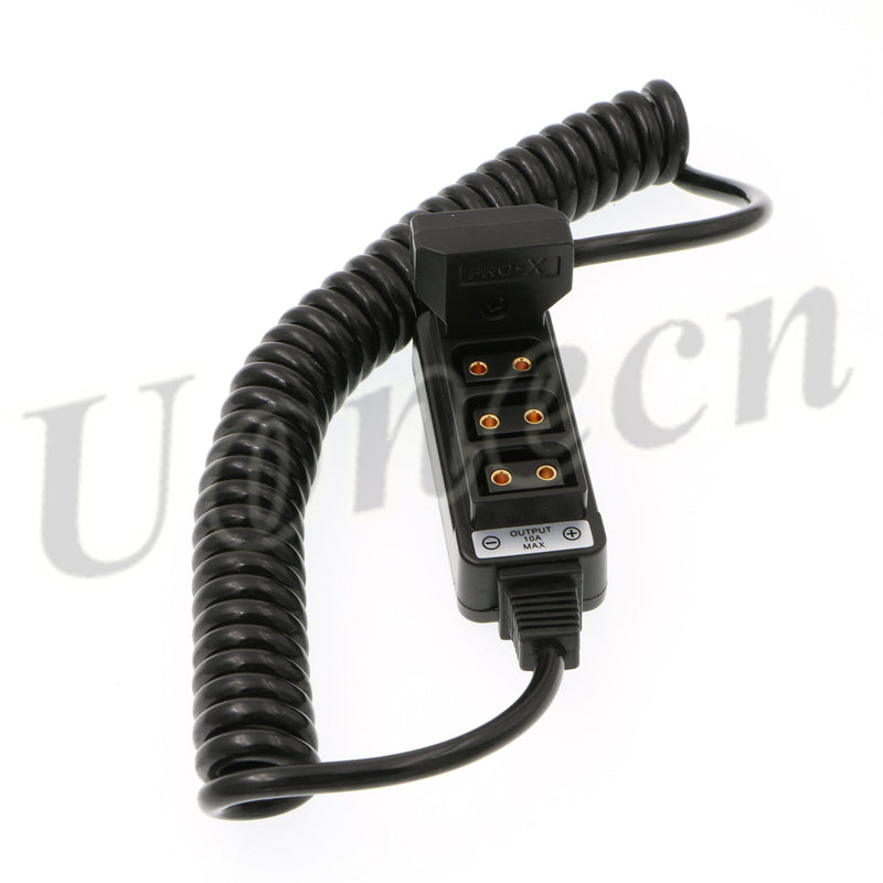 Uonecn Photography Power Coiled Cable D-tap B-type Male to 4 Port D-Tap Female for Anton Bauer V-mount Battery