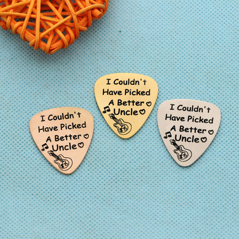 JIYAOANDX Uncle 3PC Guitar Bass Picks Set Auntie Christmas Mothers Fathers Day Gift I Could Have Picked A Better Aunt (Uncle)