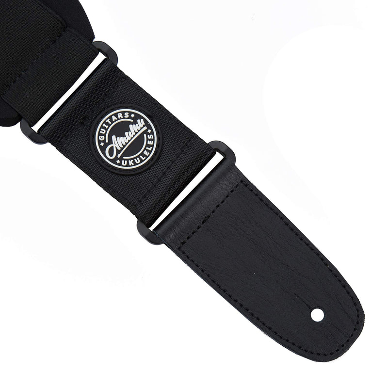 Amumu Neoprene Guitar Strap with 3.3'' Wide Memory-Foam Padded for Electric Guitar Bass Guitar Adjustable Length from 44'' to 57'' 3.3" Wide-Regular Black
