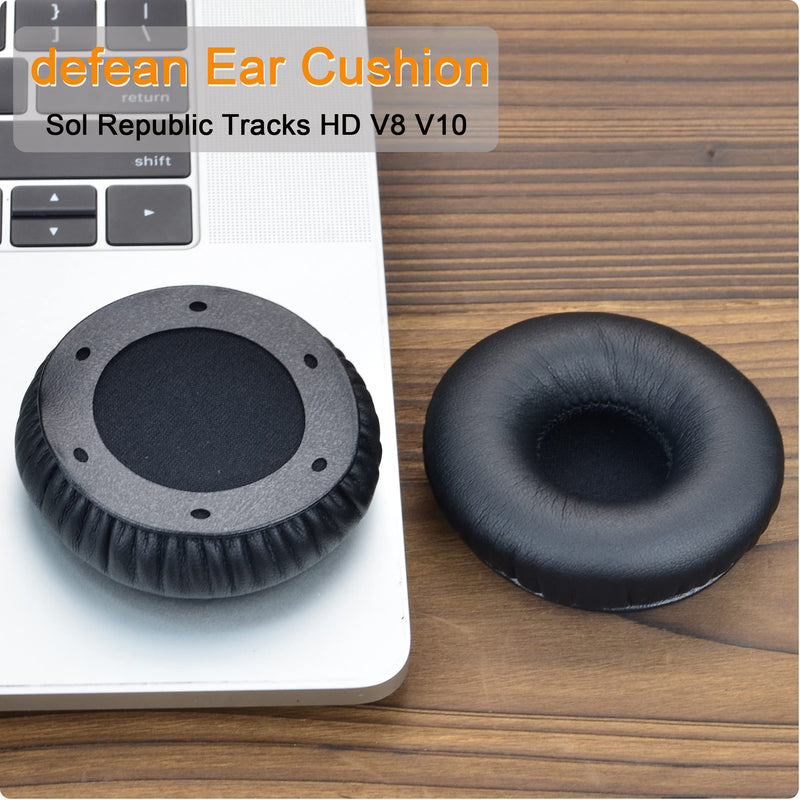 [AUSTRALIA] - HD V8 V10 V12 defean Replacement Ear Pads Ear Cushion Cover Compatible with Sol Republic Tracks HD V8 V10 V12 On-Ear Wired Headphone, Softer Leather,High-Density Noise Cancelling Foam (Black) black 