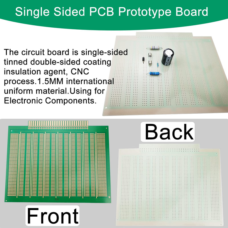 YUNGUI 15X18.5 cm Solderable Breadboard Large PCB Prototype Board,Gold Through-Plated,Protoboard for Arduino DIY Electronic Solddering Projects-2Pcs, Green, 15X18.5CM