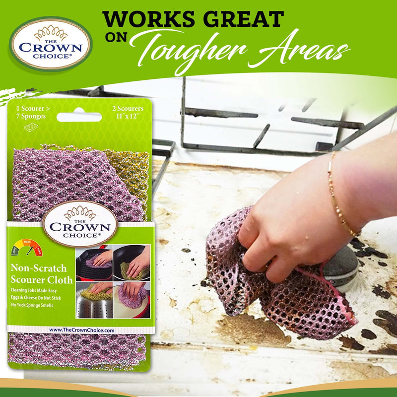 Heavy Duty Dish Scrubber Scouring Pad (24 Pcs Pack) - Scrubbers for Cleaning Dishes & Pots Pans - Non Scratch Kitchen Scrubbing Pads Pan Scrubber - Replace Sponges for Dishwashing and Scrub Sponge Value 12pk (24 Pcs)