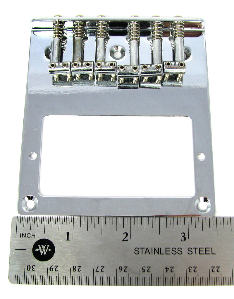 Telecaster(tm)-Style Top-Loading Chrome Electric Guitar Bridge Plate for Humbuckers