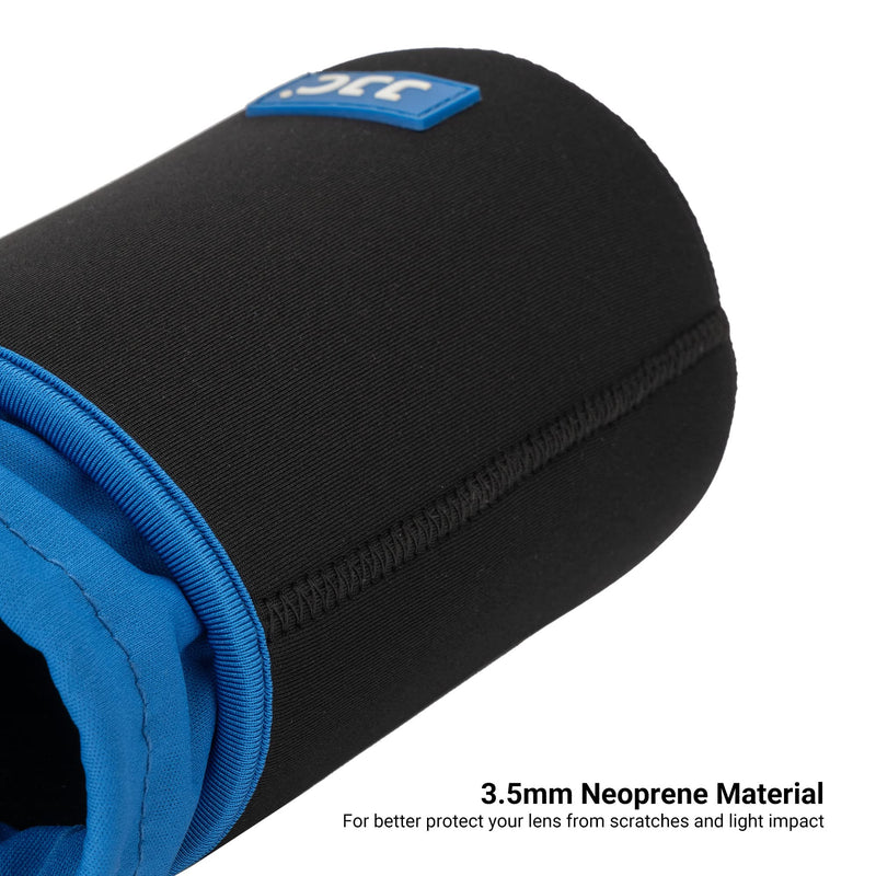 JJC Drawstring Neoprene Camera Lens Pouch Case, Protective Lens Bag for Mirrorless Lenses Up to 2.9 x 3.9" (D X H) for Canon RF 35mm EF 50mm EF-S 18-55mm EF-M 15-45mm Sony E 50mm Fujifilm XF 35mm and More S (2.9" x 3.9")