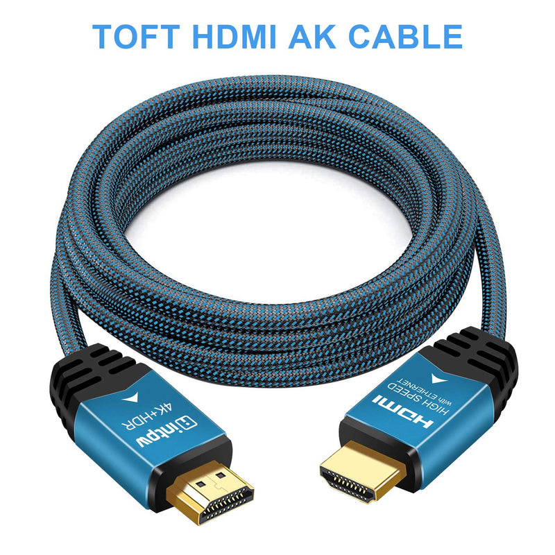 4K HDMI Cable 10ft,INTPW High-Speed HDMI 2.0 Cable, 3D-Braided HDMI to HDMI Cord Male to Male Cable Supports 4K@60HZ UHD FHD Audio Return Channel for Fire TV/HDTV/ PS4/ PS3 Blue