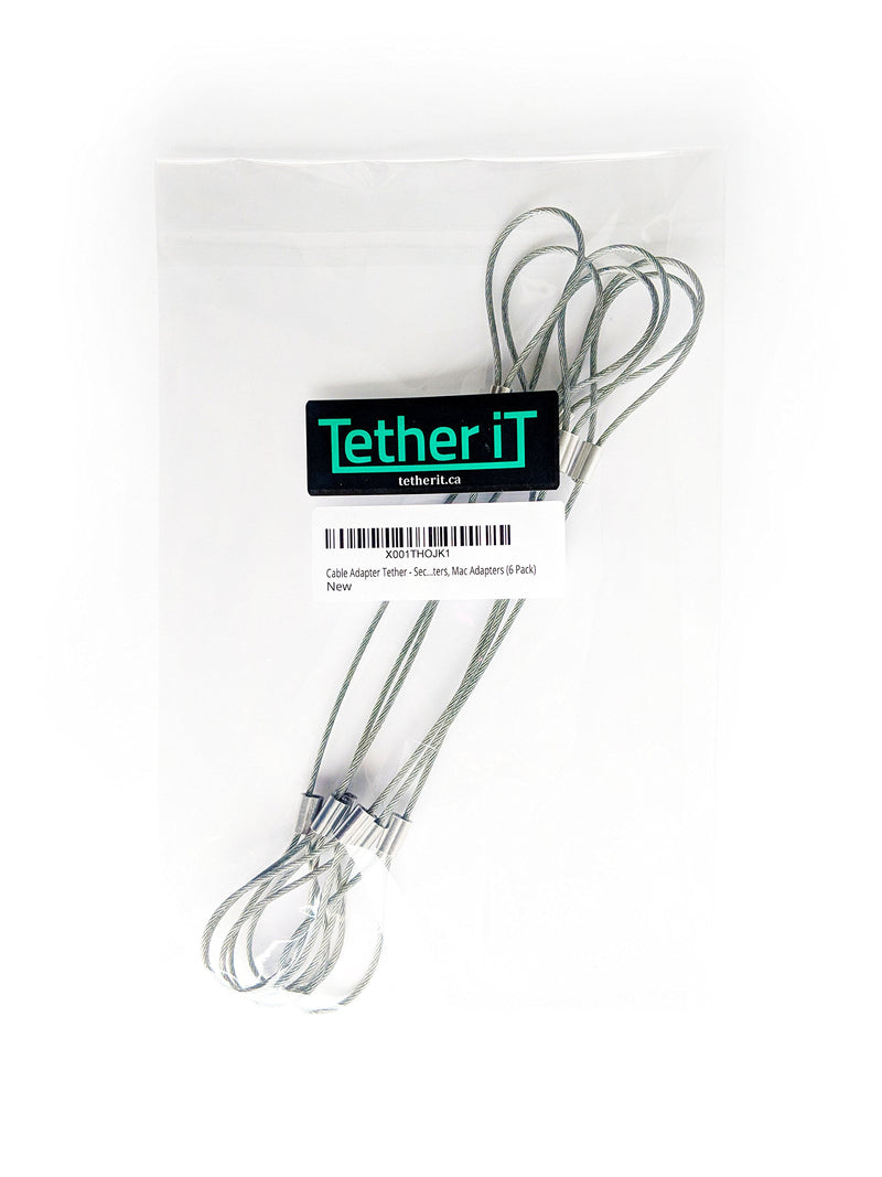 Tether iT | Cable Adapter Tether - Adjustable Cable Tether, Tamper-Resistant, Pre-Assembled, Security Tether for Your Display Adapters, HDMI Adapters, VGA Adapters, Mac Adapters, and GoPro (24 Pack) 24 Pack
