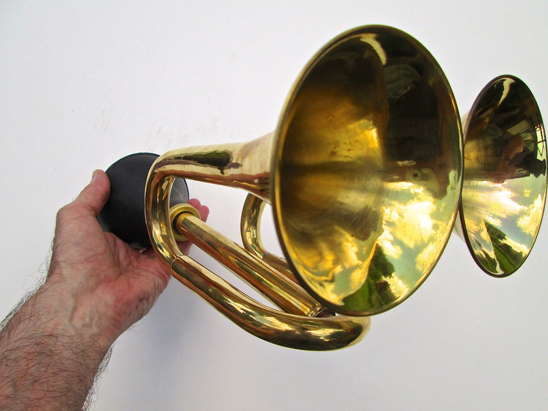 Double Bell Brass Bulb Horn