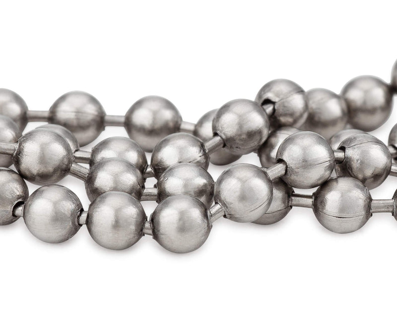 Beaded Ball #6 Chain - Stainless Steel 100 Feet Spool for Plumbing and Industrial Equipment Labeling, Commercial Retaining Applications and Vertical Blinds